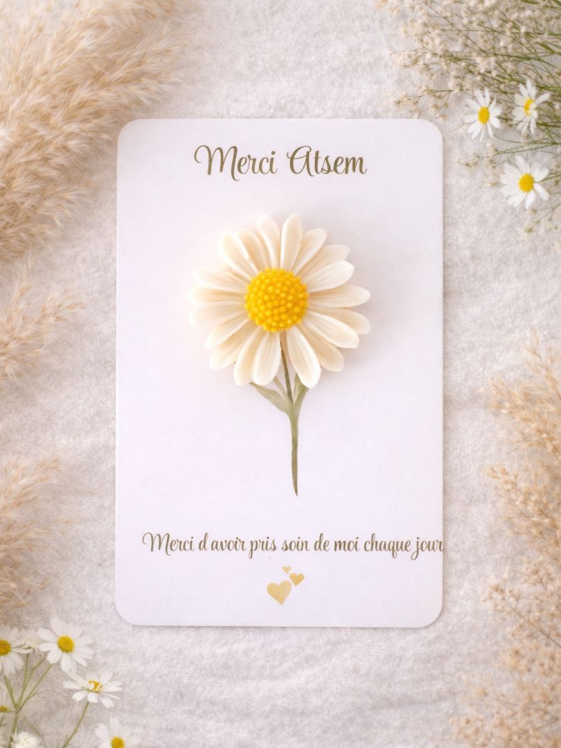 Carte à offrir "Merci ATSEM" aube fraiche (eucalyptus)