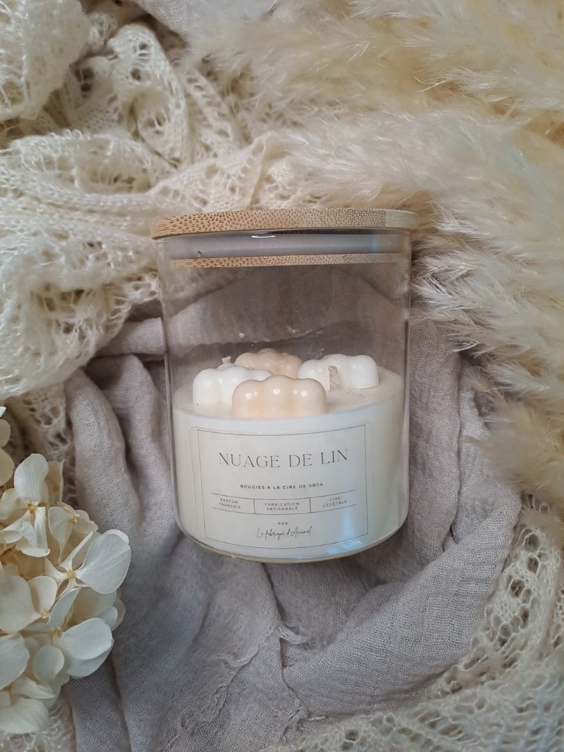 Grande bougie - Nuage de lin (Adoucissant)