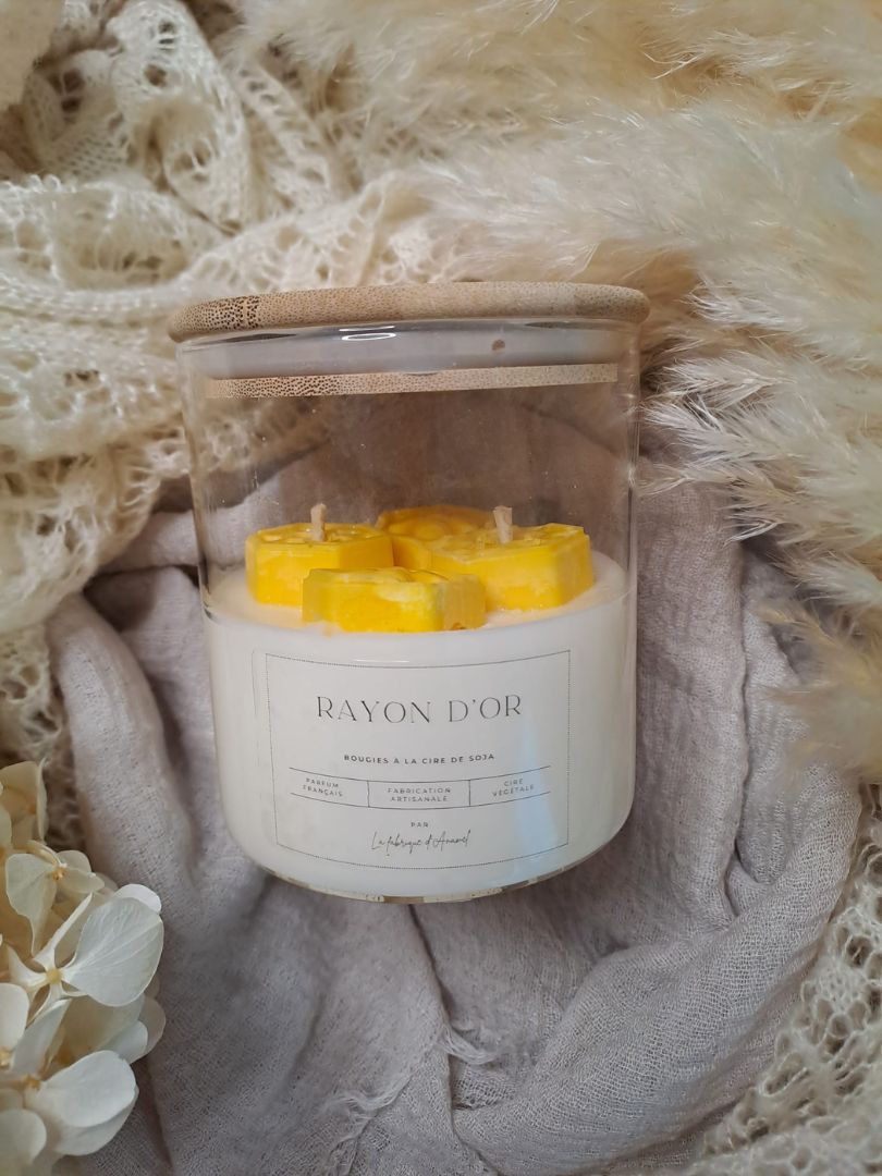 Grande bougie - Rayon d'or (Miel vanille)